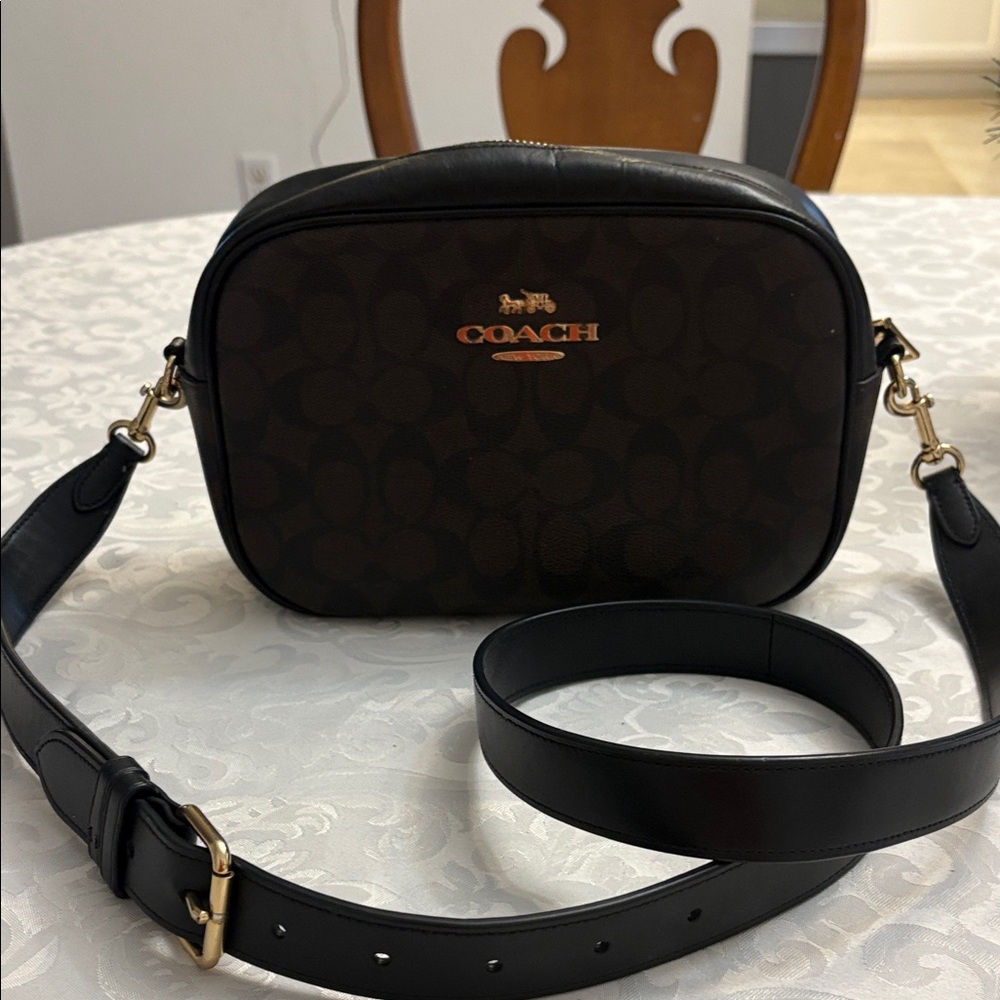 Coach Black and Brown Shoulder Bag